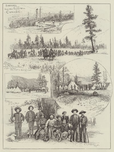 Schetsen van de North-West Mounted Police in Canada door Henry Charles Seppings Wright
